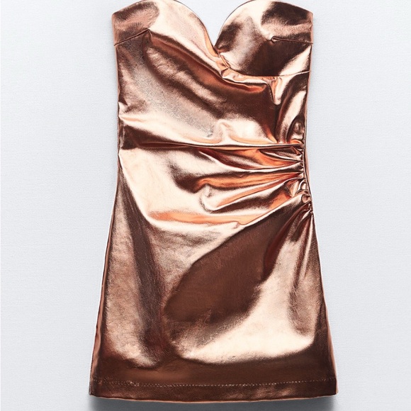 ZARA METALLIC MINI DRESS - Picture 2 of 3